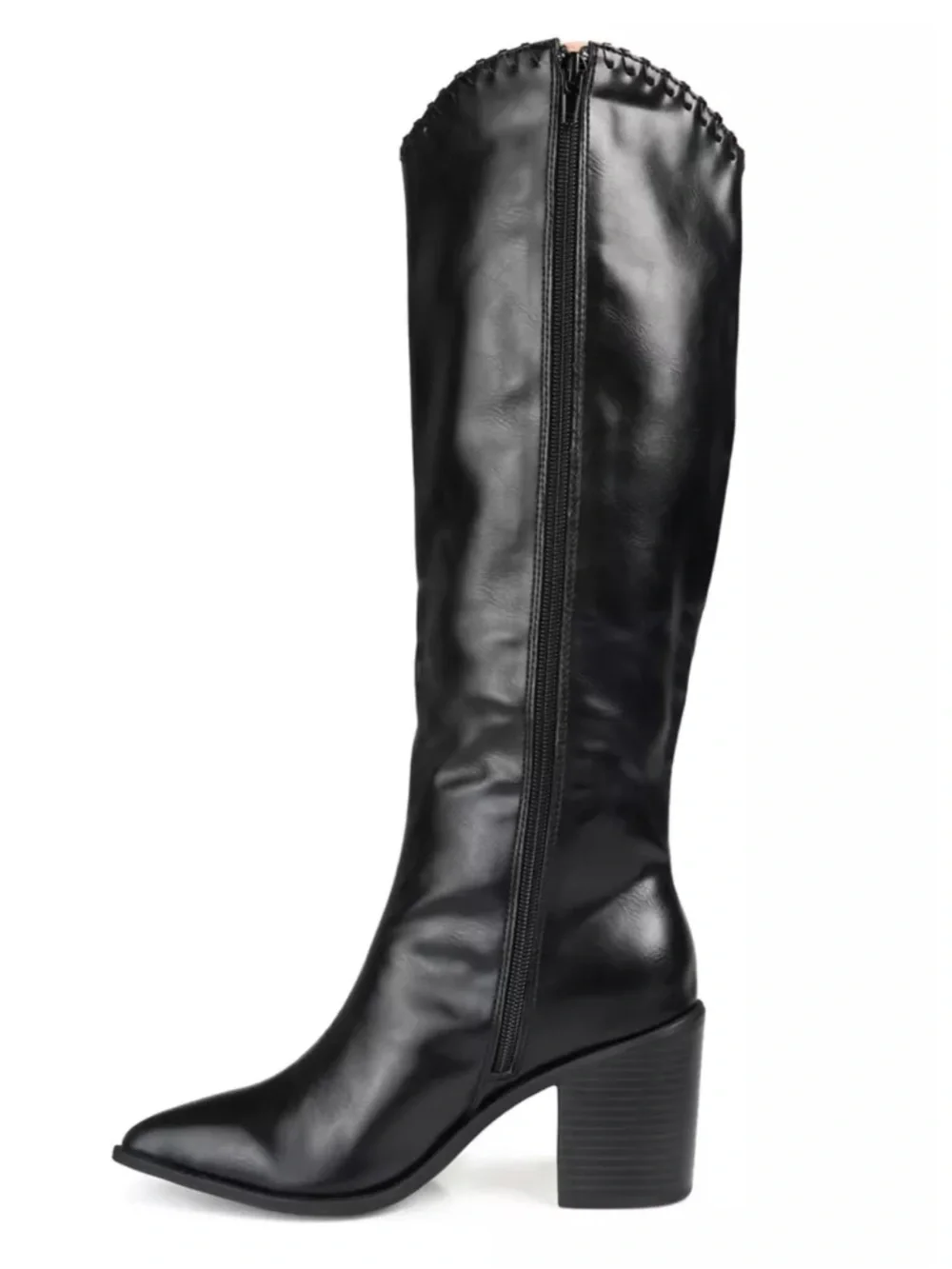 Journee Collection Black Daria Over-the-Knee Block Heel Boots